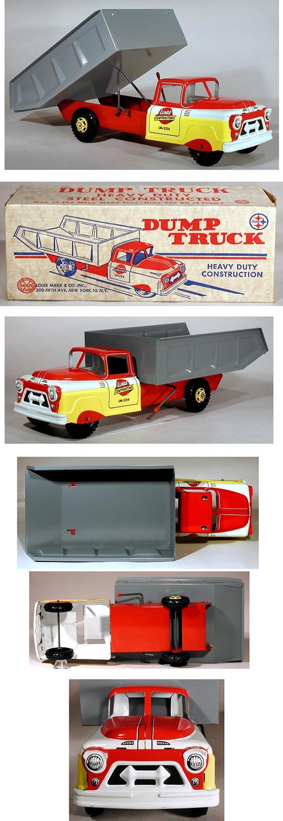 1964 Marx, Heavy Duty Lumar Contractors Dump Truck in Original Box